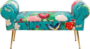 Bancheta Wing Flower Fever Albastru 100 cm – imagine-1.