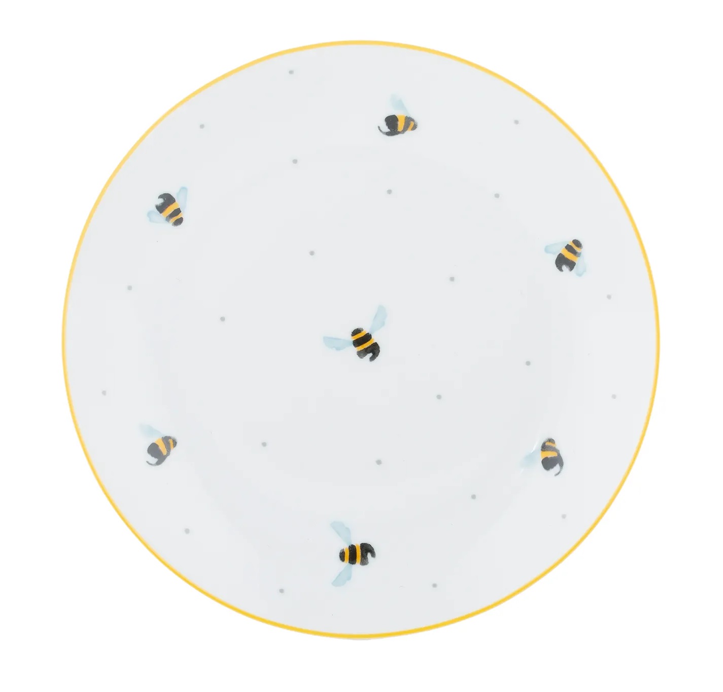 Biały półmisek z motywami pszczół  o średnicy 20,5 cm – obraz-1