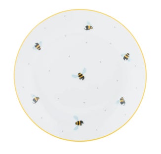 Biały półmisek z motywami pszczół o średnicy 20,5 cm – obraz-1
