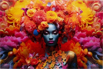 Glassbilde Flowers Dream Women 80x120cm – bilde-1.