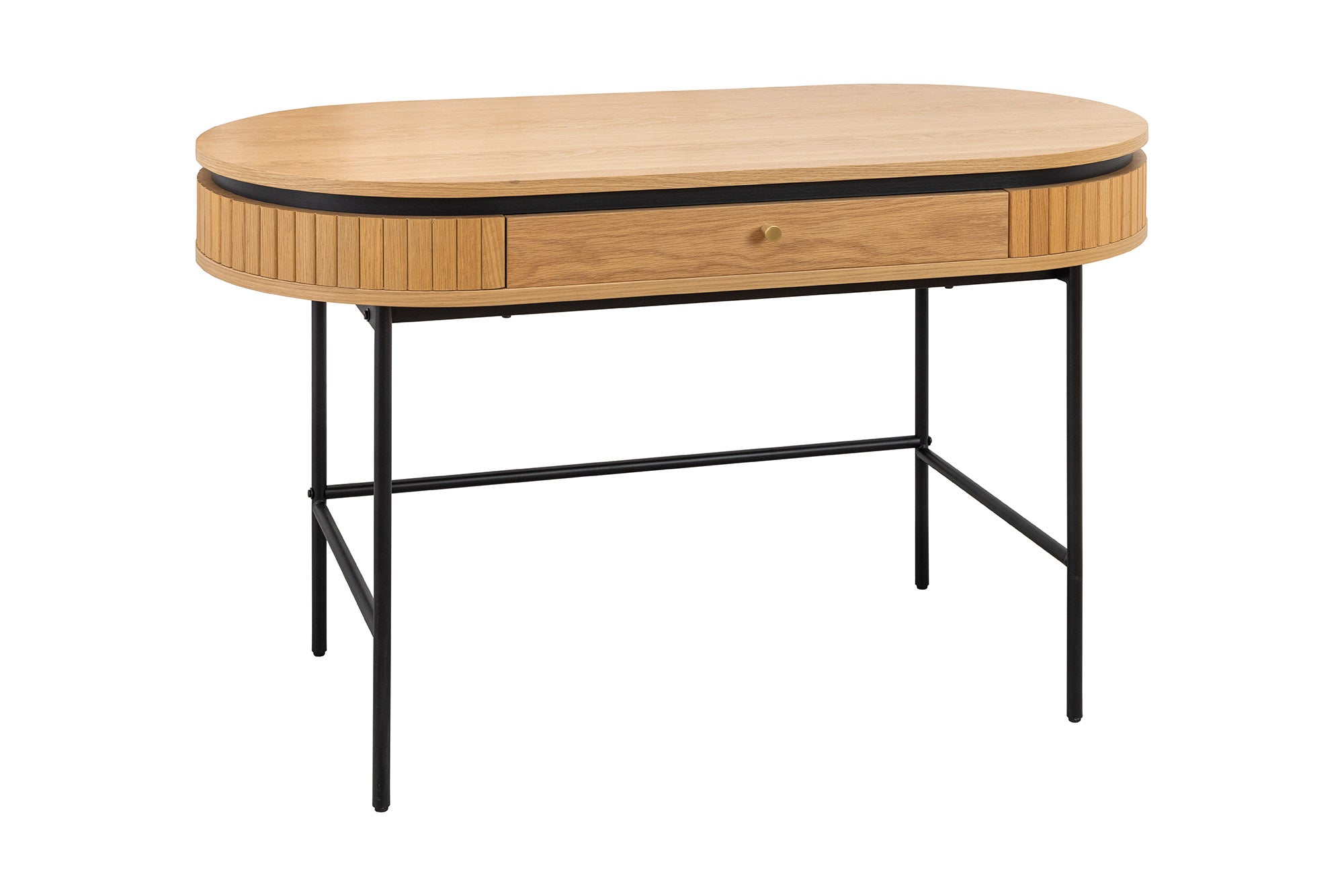 Biurko Atelier 120 cm kolor dębowy nogi czarne – grafika-1.