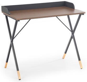 Biurko Fernandez 90x50 cm blat orzech - nogi czarne – obraz-1