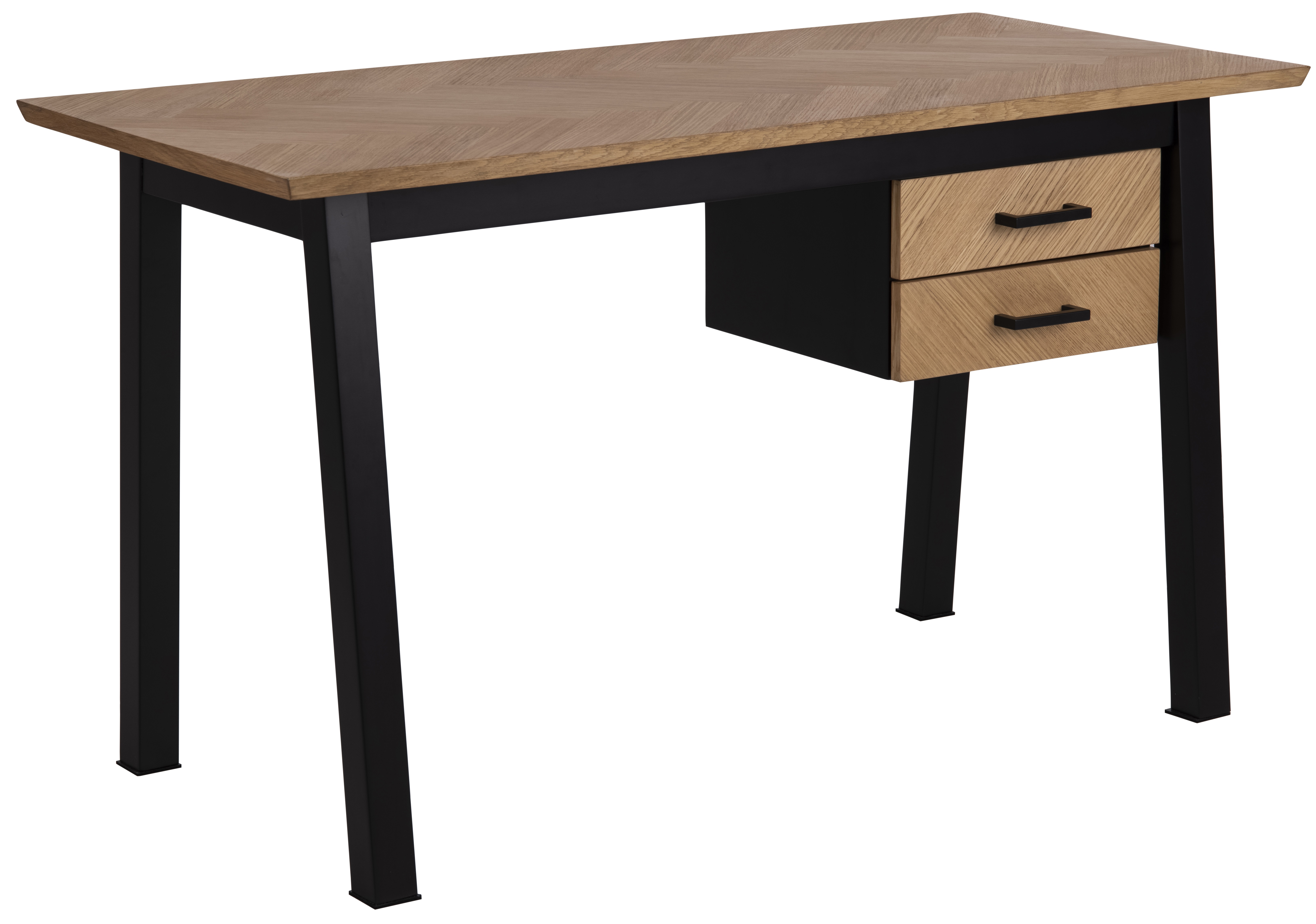 Biurko Laesser 130x75 cm brązowo-czarne – obraz-1