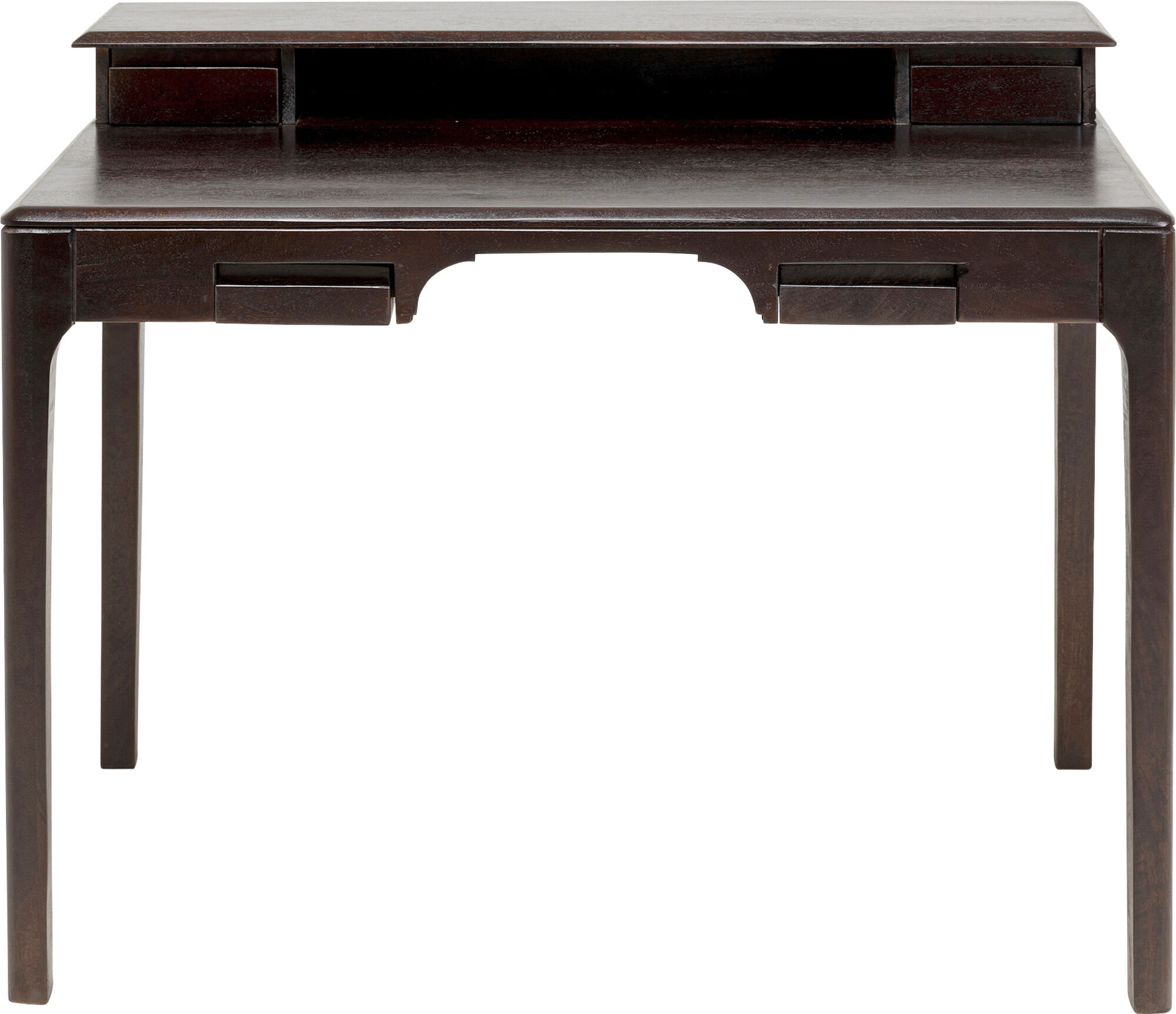 Stylowe biurko drewniane z nadstawką i szufladami 110x70 cm – obraz-1