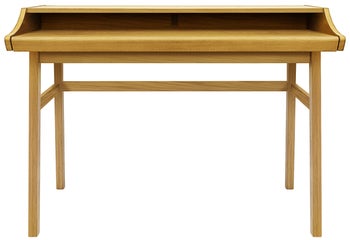 Biurko z nadstawką rozsuwane dębowe 115x44 cm – obraz-1