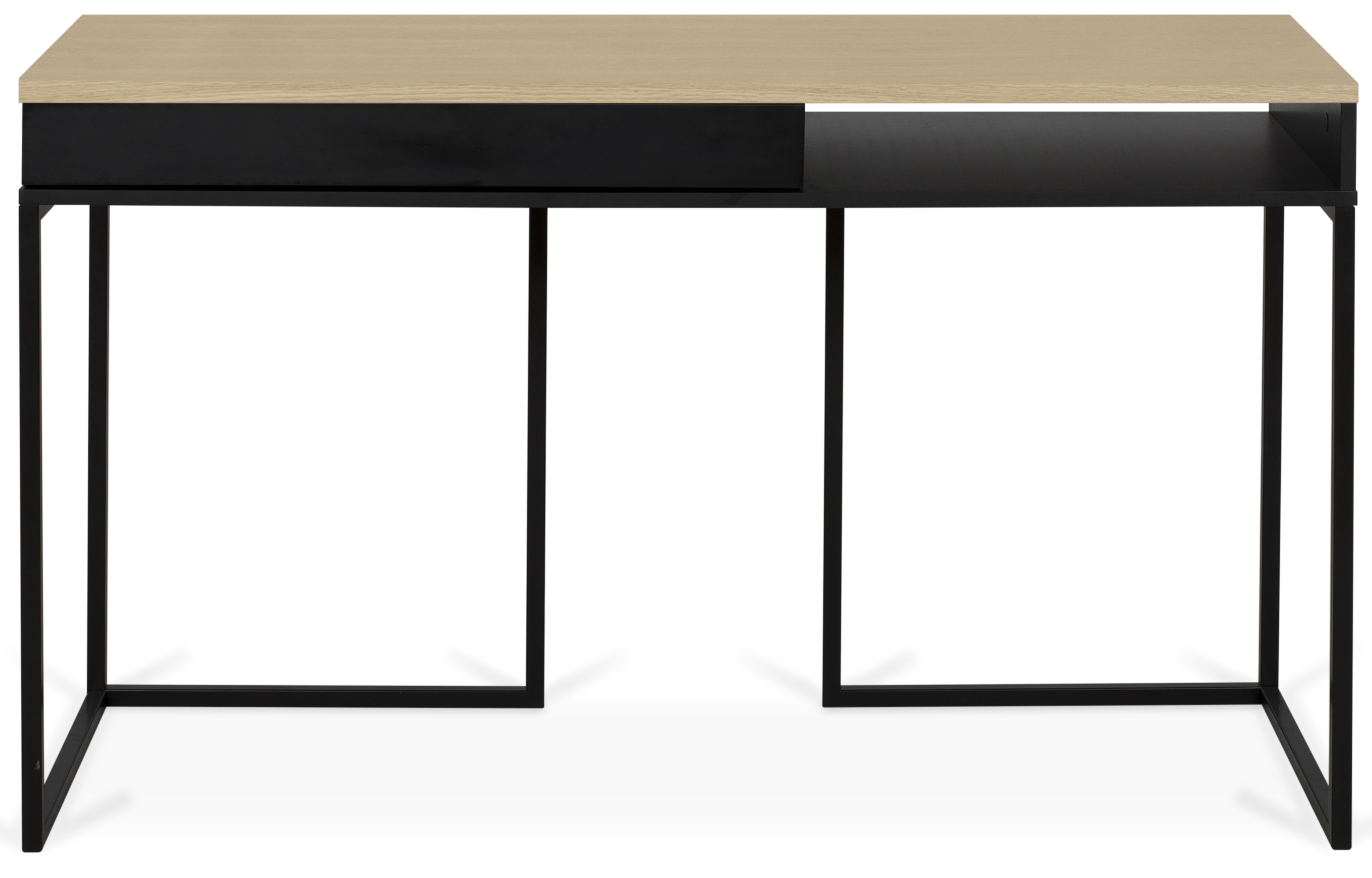 Biurko City 130x50 cm czarno-dębowe – obraz-1