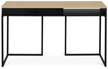 Biurko City 130x50 cm czarno-dębowe – obraz-1