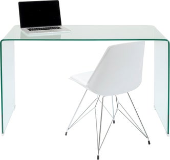 Skrivbord Clear Club - Glas, 125cm – bild-1.