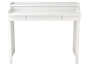 Biurko wysuwane z szufladami białe 110x36 cm – obraz-1