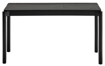 Biurko drewniane czarne nogi fornir ze schowkiem 136x68 cm – obraz-1