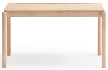 Biurko drewniane naturalne nogi fornir ze schowkiem 136x68 cm – obraz-1