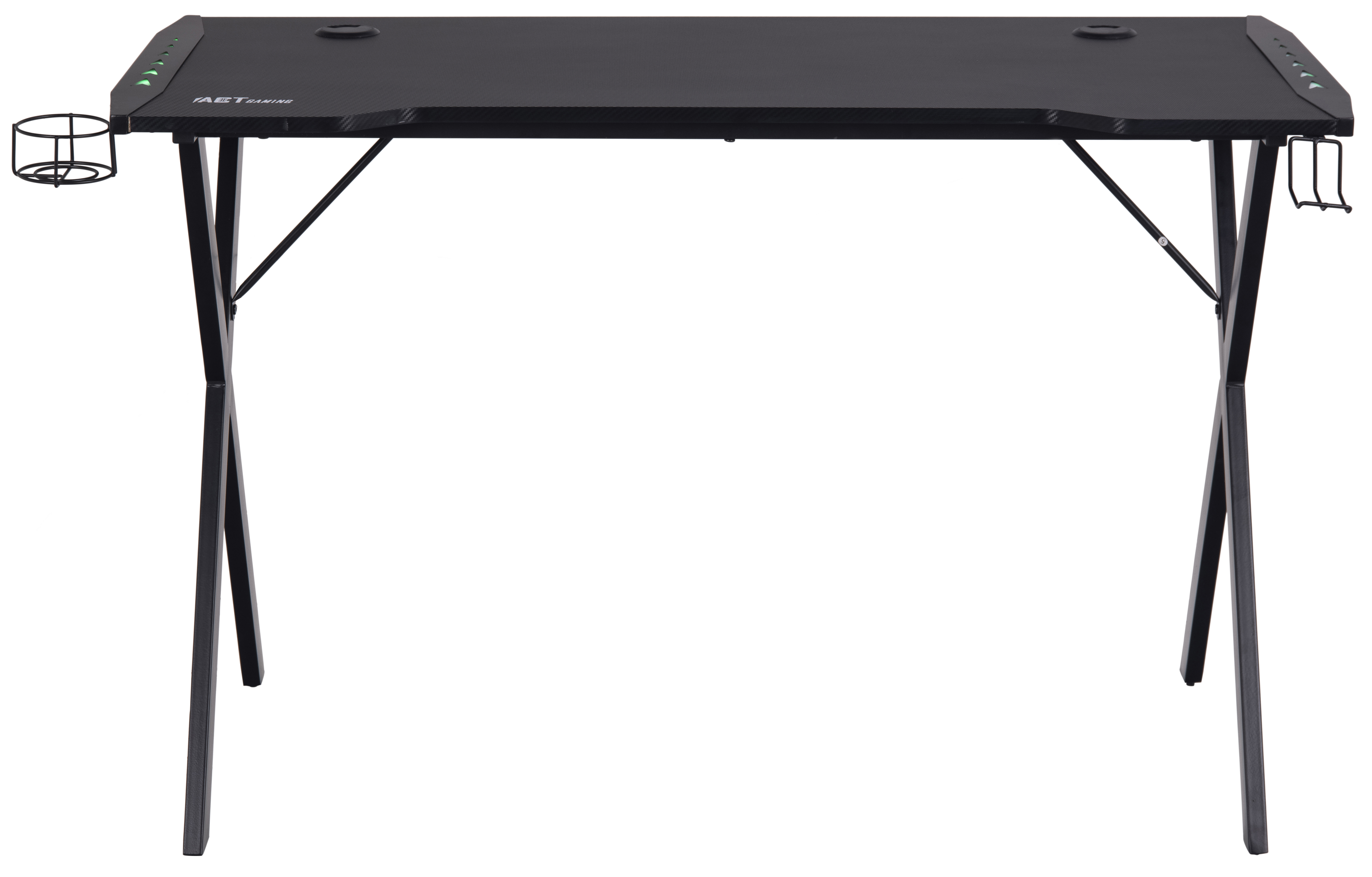 Biurko czarne z podświetleniem LED do pokoju młodzieżowego 120x60 cm – obraz-1