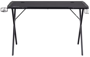 Biurko czarne z podświetleniem LED do pokoju młodzieżowego 120x60 cm – obraz-1