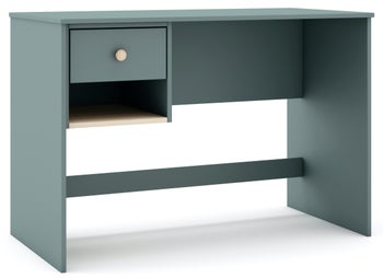 Biurko z szufladą zielone 110x55 cm sosna – obraz-1