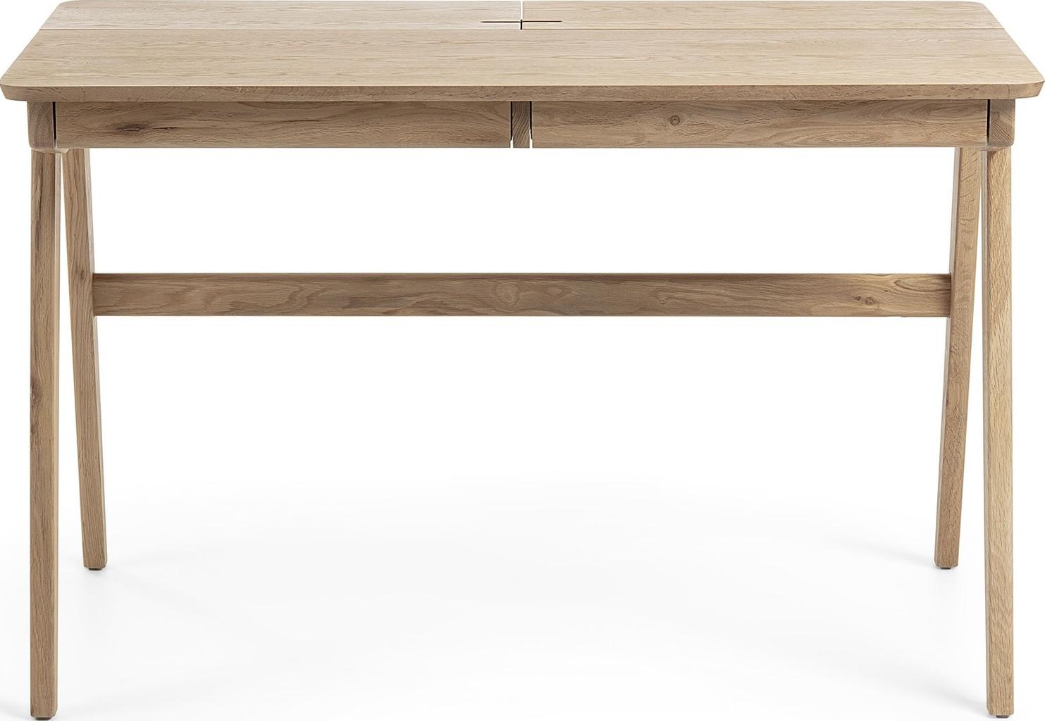 Biurko drewniane jesionowe 120x65 cm – obraz-1