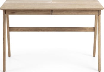 Biurko drewniane jesionowe 120x65 cm – obraz-1