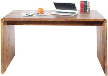 Biurko lakierowane sheesham w stylu nowoczesnym kolor brązowy 120x60 cm – grafika-1.