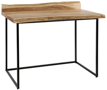 Biurko drewniane nogi metalowe 110x60 cm – grafika-1.