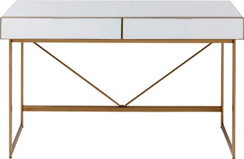produkt: Skrivbord Soran - Spegelglas/Guld, 120x50cm.