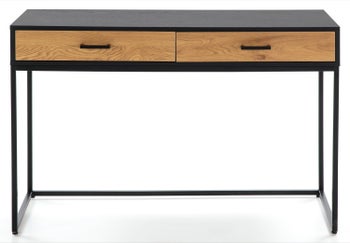 Biurko z szufladami czarne 120x50 cm – obraz-1