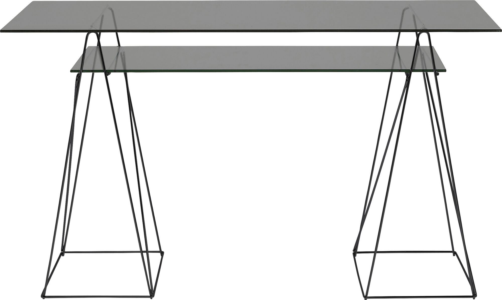 Polar pöytä, musta 8mm temperoitu lasi 135x65cm – kuva-1.