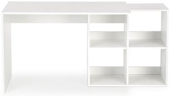 Biurko proste lub narożne z półkami w kolorze białym 115-152x55 cm – obraz-1