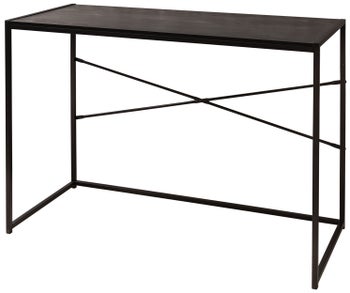 Biurko blat płyta mdf jesion czarny - podstawa metalowa czarna 100x45 cm – obraz-1