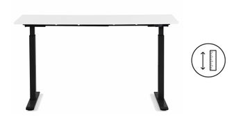 Skrivbord Smart - Vit/Svart Höj/Sänkbart, 120cm – bild-1.