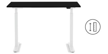 Biurko z regulacją wysokości czarno-białe 120x70 cm – obraz-1
