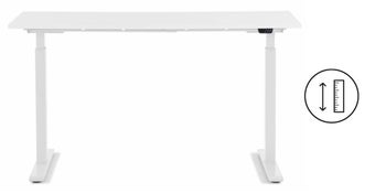Biurko z regulacją wysokości białe 140x60 cm – obraz-1