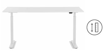 Skrivebord Office Hvit/Hvit Justerbar Høyde 160cm – bilde-1.