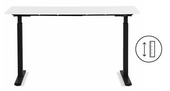 Skrivbord Smart - Vit/SvartHöj/Sänkbart, 160cm – bild-1.