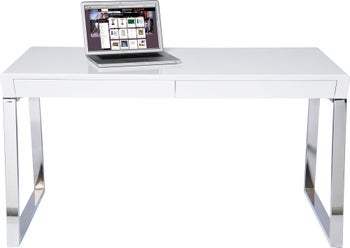 Biurko Solution 140x74 cm biało-srebrne – grafika-1.