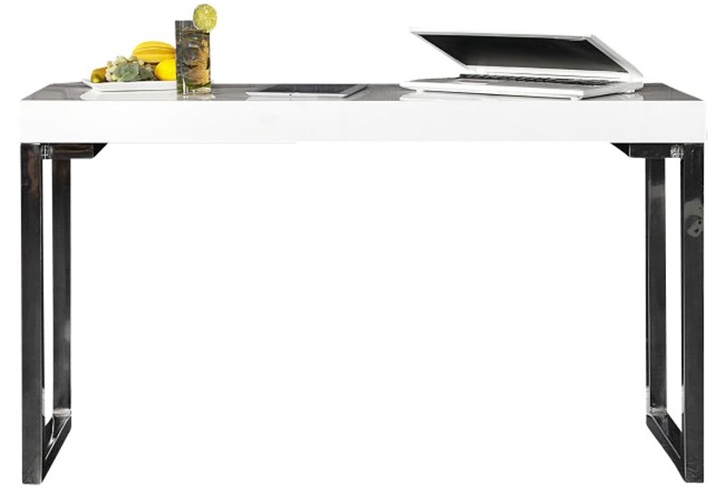 Białe biurko w nowoczesnym stylu o minimalistycznym designie – grafika-1.