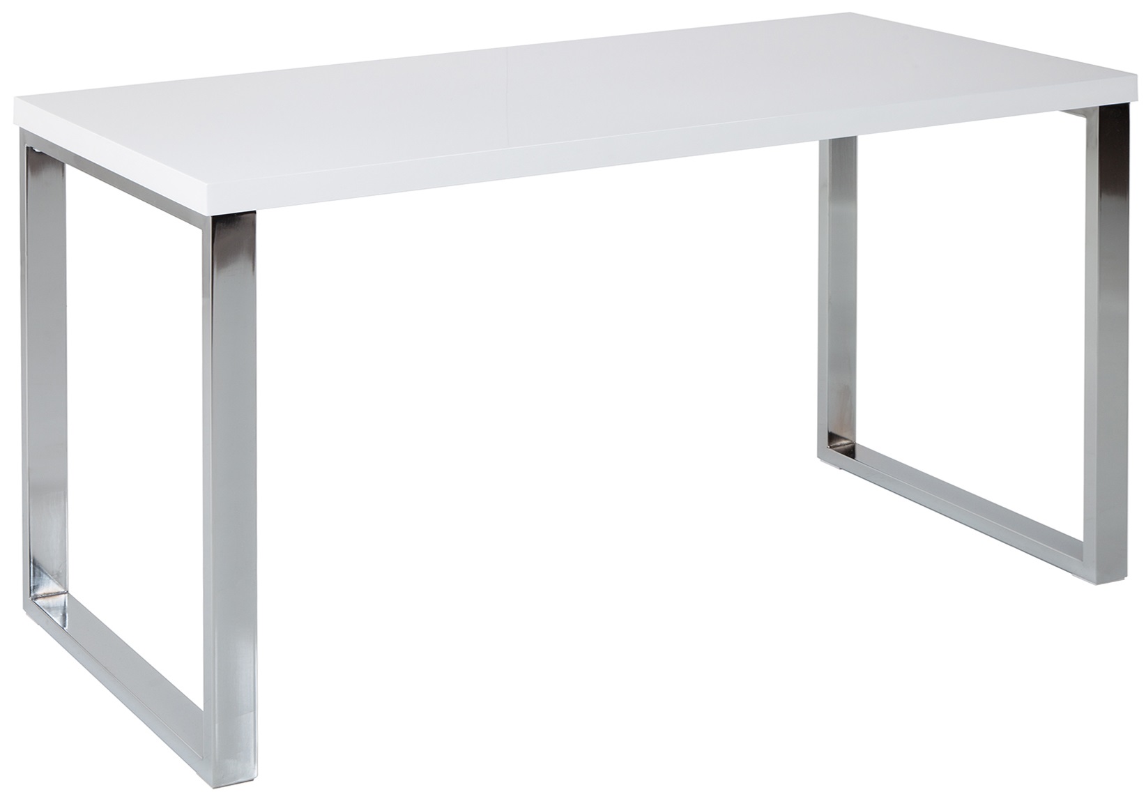 Białe biurko z MDF w nowoczesnym stylu srebrnymi nogami – grafika-1.