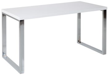 Białe biurko z MDF w nowoczesnym stylu srebrnymi nogami – grafika-1.