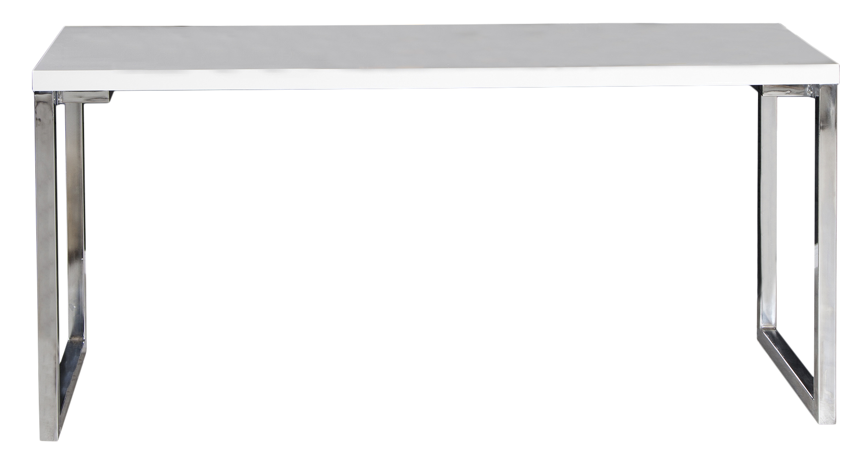 Białe biurko MDF z metalowymi nogami srebrnymi idealne do biura minimalistyczne – grafika-1.