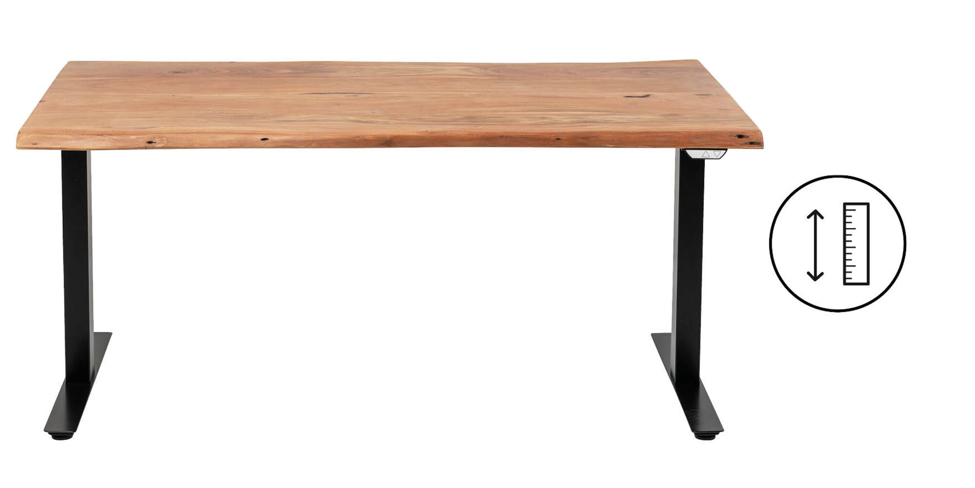 Biurko z elek. regulacją wysokości drewniane 160x80 cm – obraz-1