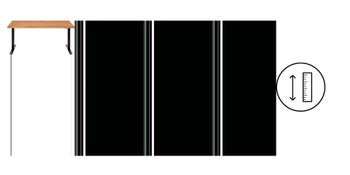 Jackie hæve/sænkebord, eg/sort, 180x90 cm – billede-1.