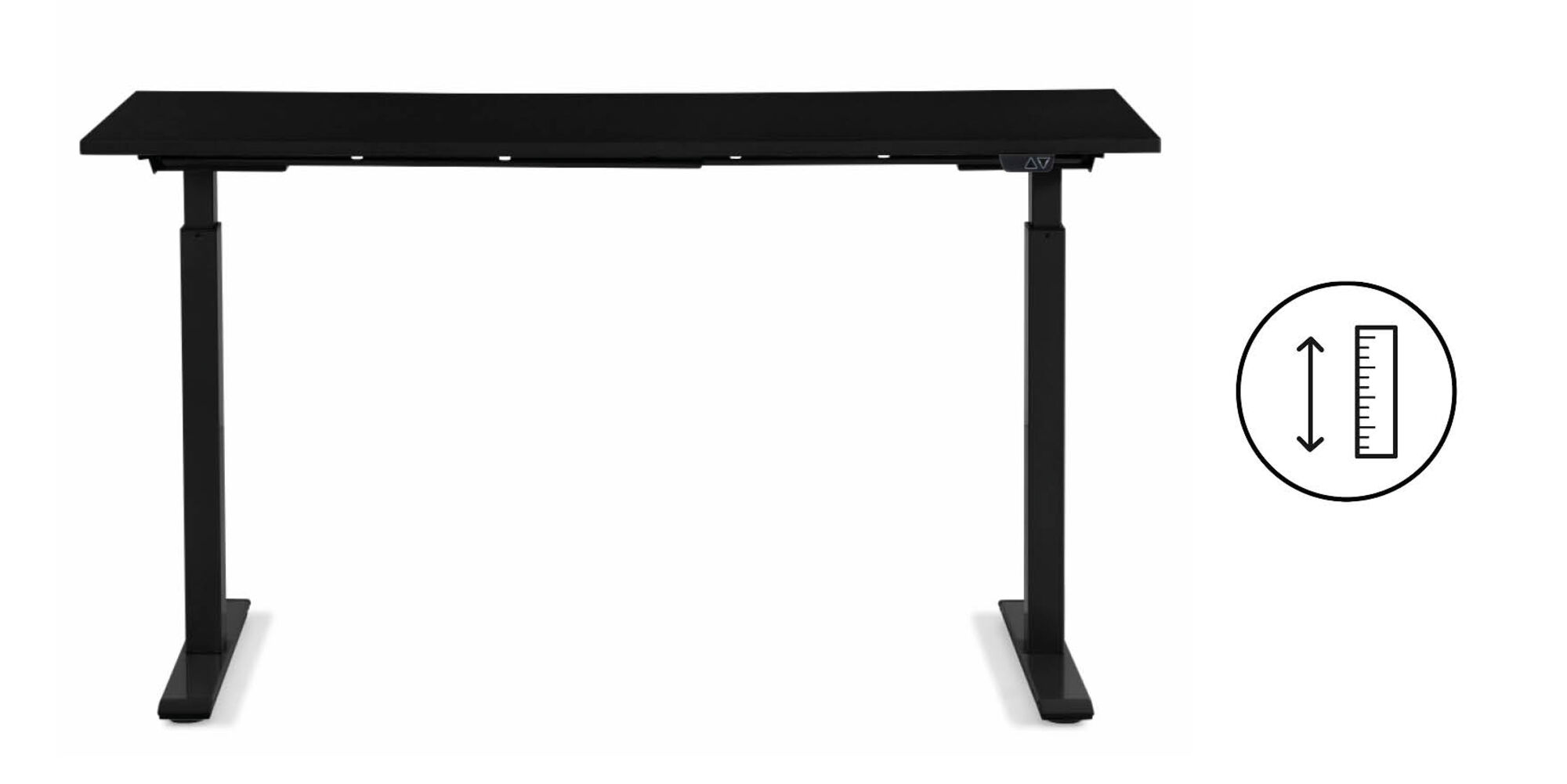 Biurko regulacją wysokości czarne 140x60 cm – obraz-1