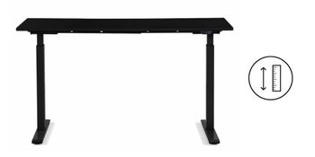 Biurko regulacją wysokości czarne 140x60 cm – obraz-1
