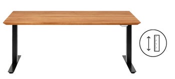 Skrivbord Symphony - Ek/Svart Höj/Sänkbart, 180cm – bild-1.
