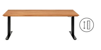 Skrivbord Symphony - Ek/Svart Höj/Sänkbart, 200cm – bild-1.