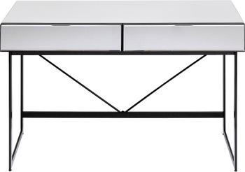 Biurko z szufladami lustrzane nogi czarne 120x50 cm – grafika-1.