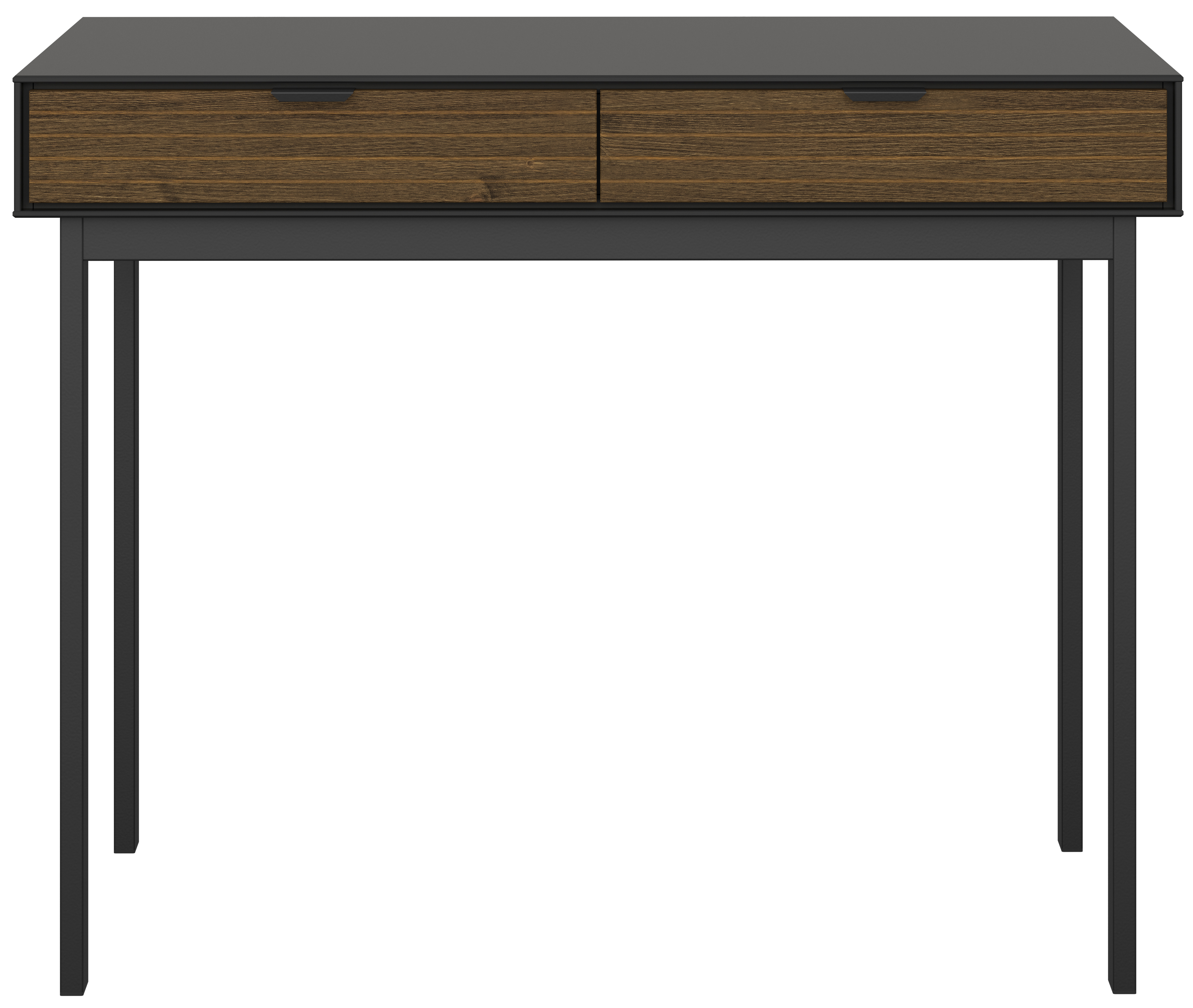 Biurko z szufladami Soma 100x50 cm czarno-brązowe – obraz-1