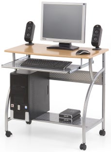 Biurko z wysuwanym blatem blat MDF kolor olcha 80x50 cm – obraz-1