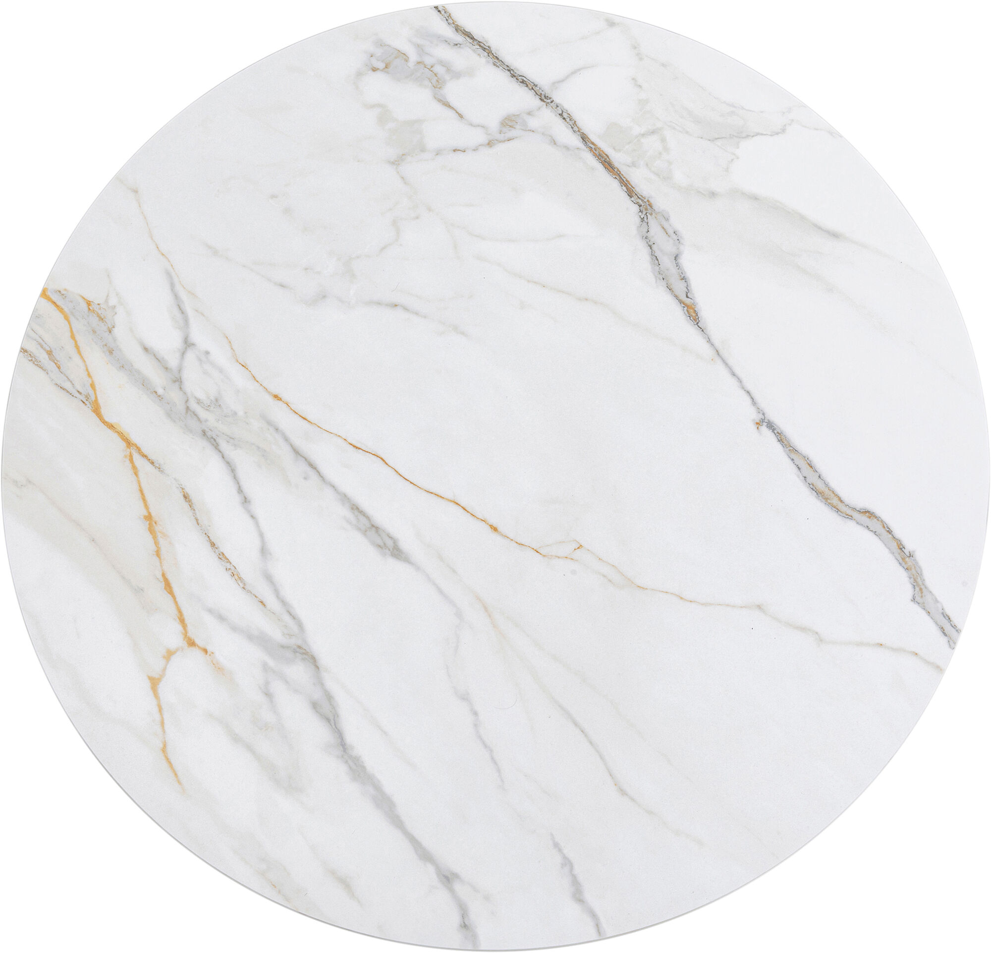 Blat ceramiczny okrągły biały Ø120 cm – obraz-1