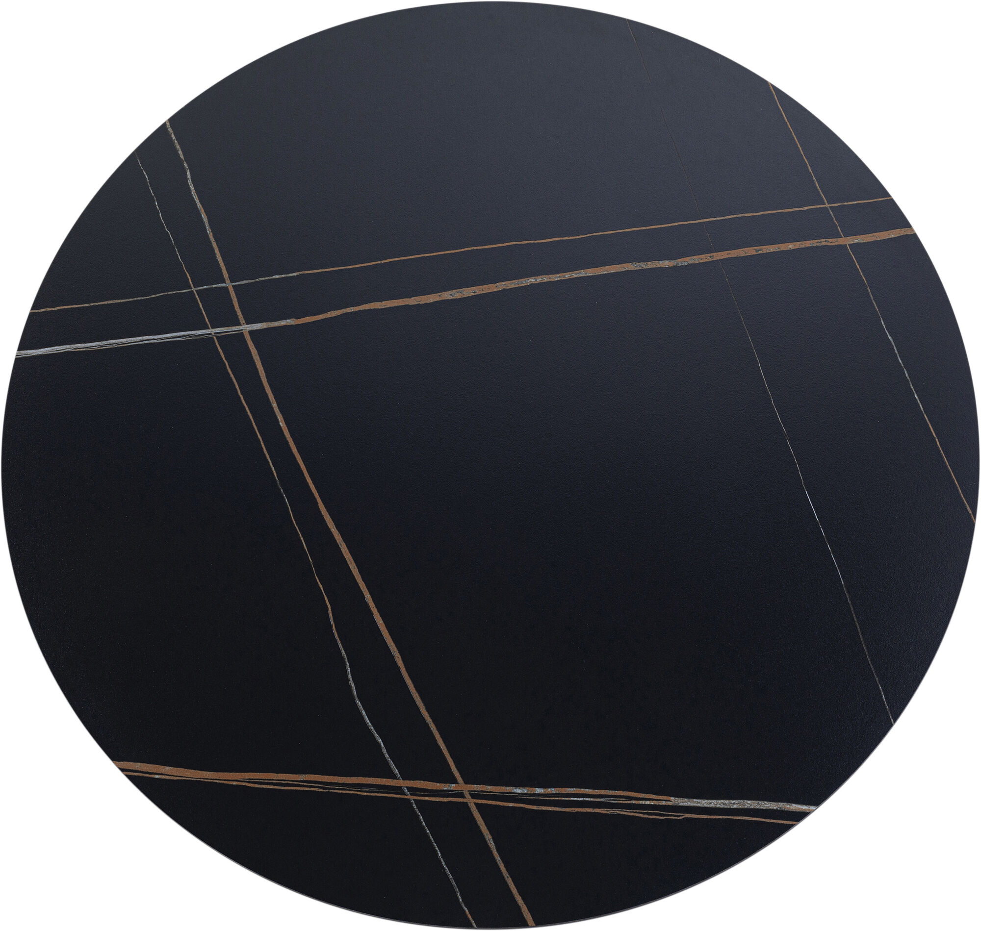 Blat ceramiczny okrągły czarny Ø120 cm – obraz-1