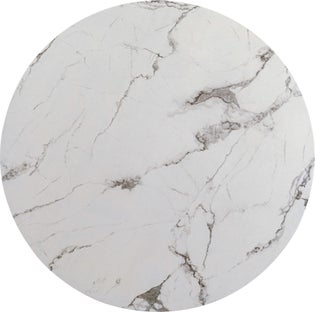 Blat okrągły MDF laminowany wzór biały marmur Ø80 cm – obraz-1