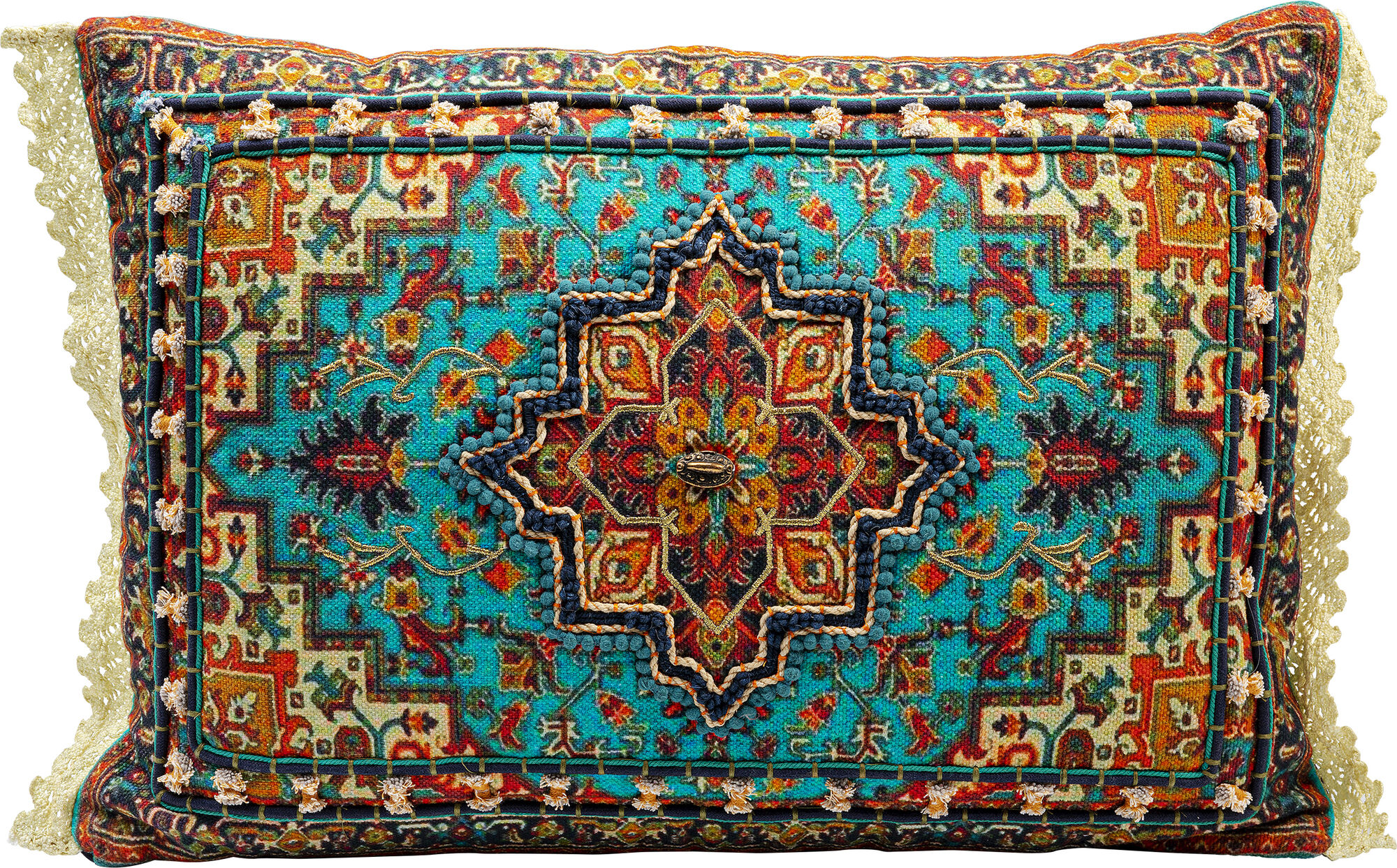 Poduszka dekoracyjna bawełna kolorowa 57x37 cm – obraz-1